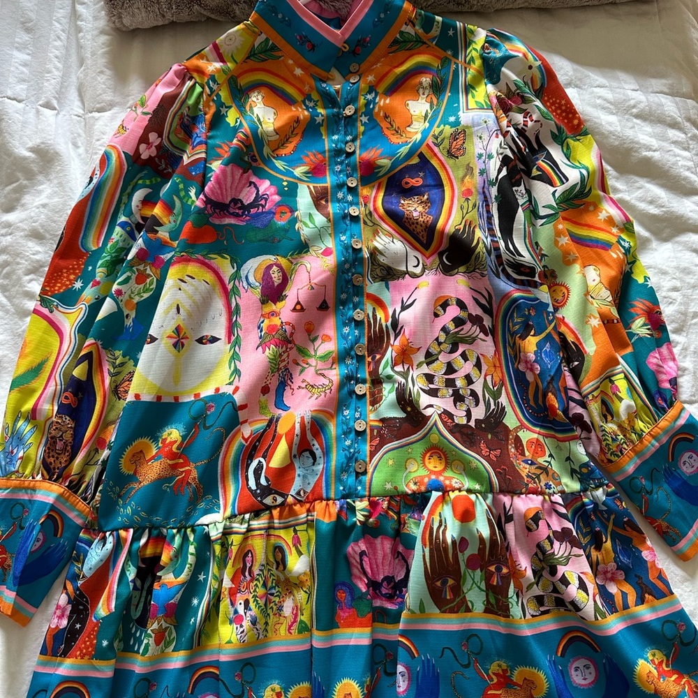 Colorful Button-Up Dress - Picture 2 of 2